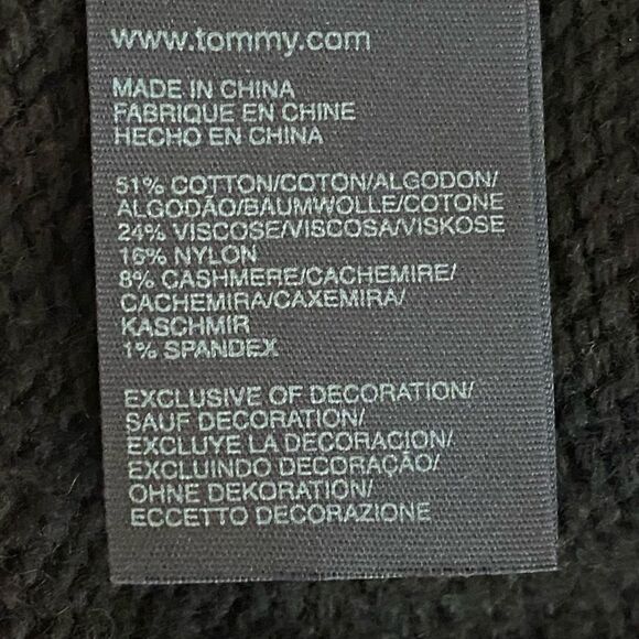 Tommy Hilfiger Vintage Cardigan Sweater Wrap Black Knit Side Button Size Medium - Picture 5 of 6